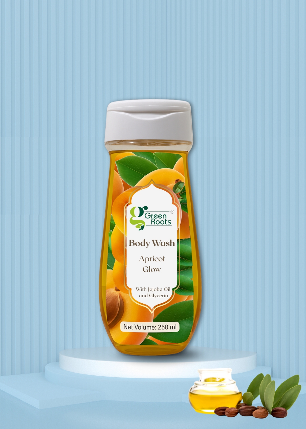 Premium Body Wash- Apricot Glow with Jojoba Oil- 250 ml
