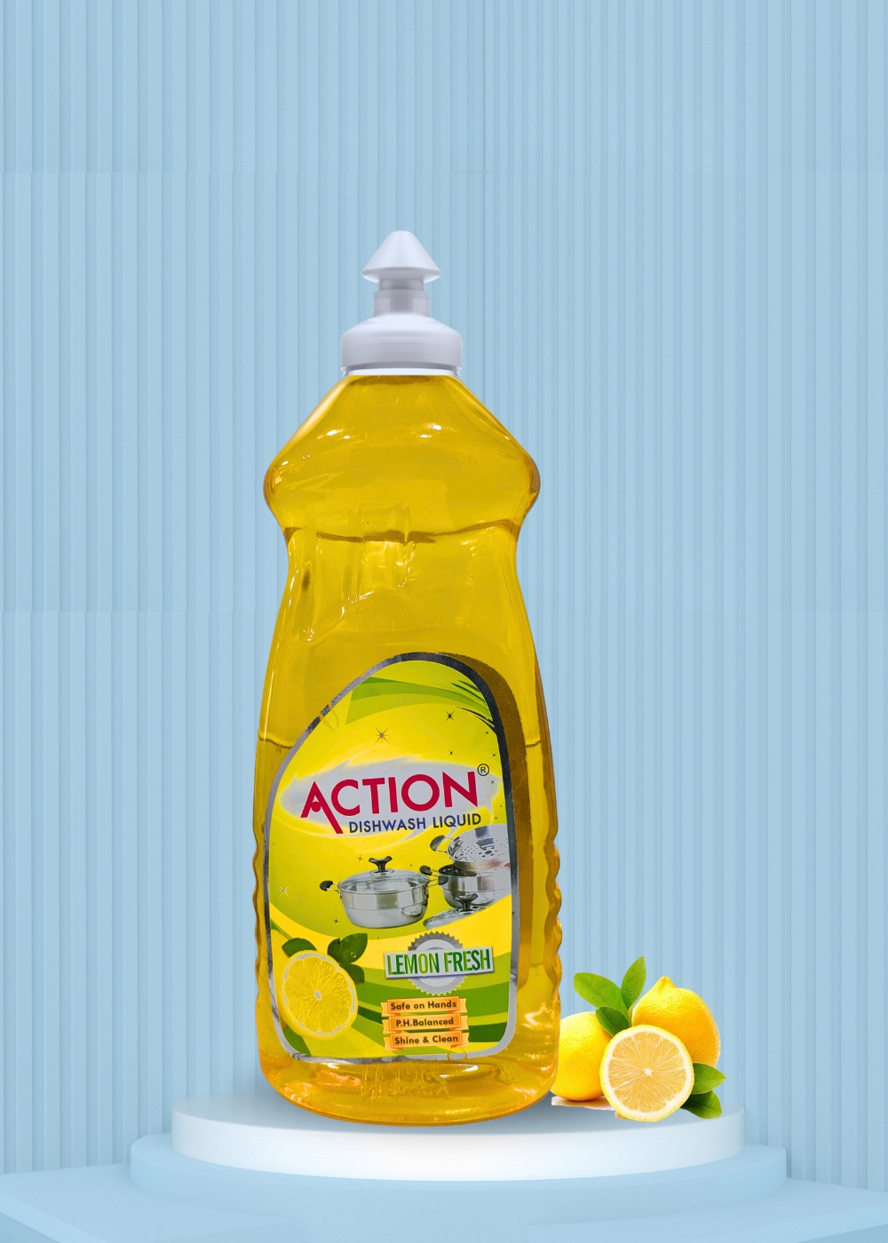 Action Dishwash Liquid- Lemon 1 Ltr